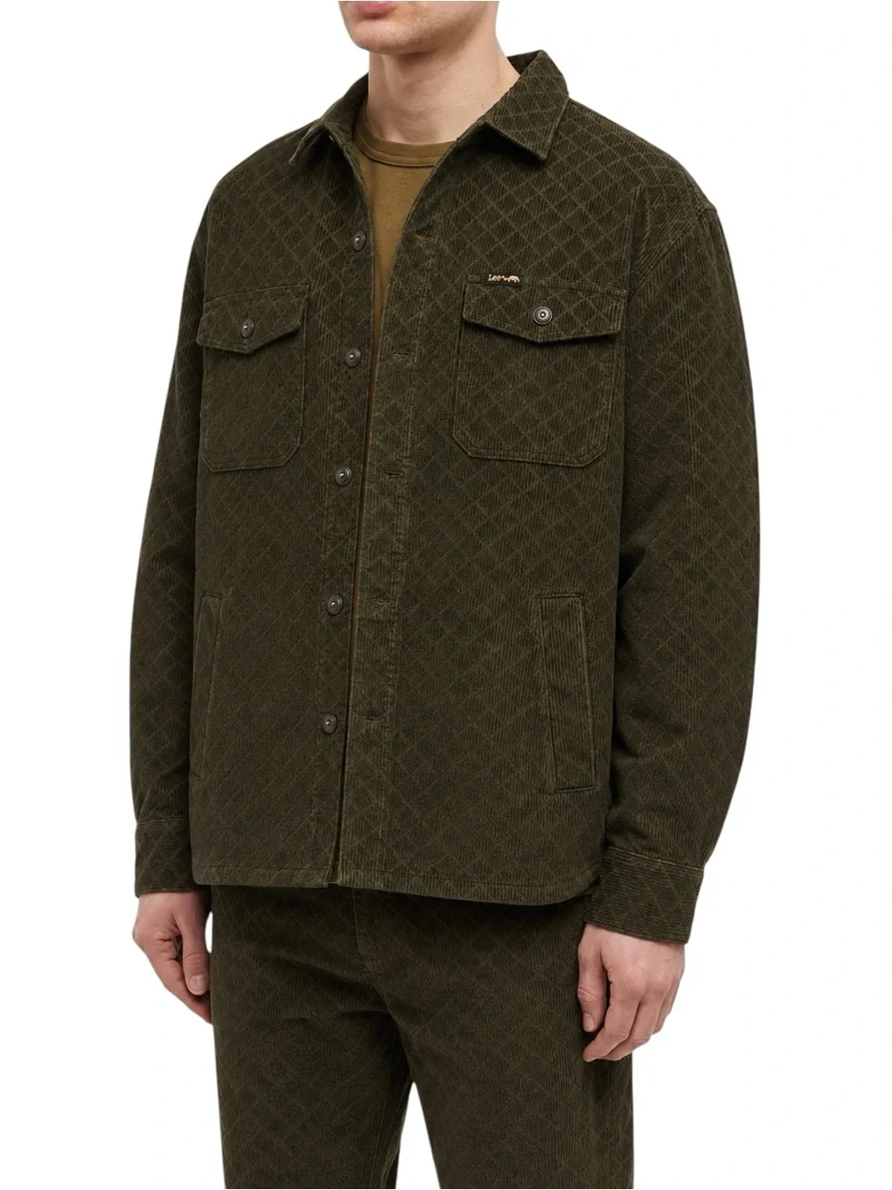 Lee x The Brooklyn Circus Cordoroy Quilted Overshirt Jacket Kale Green Size M